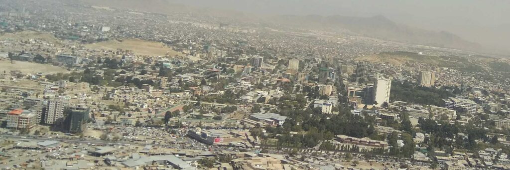 A panoramic view of Kabul from Kuh-e-Asamayi.