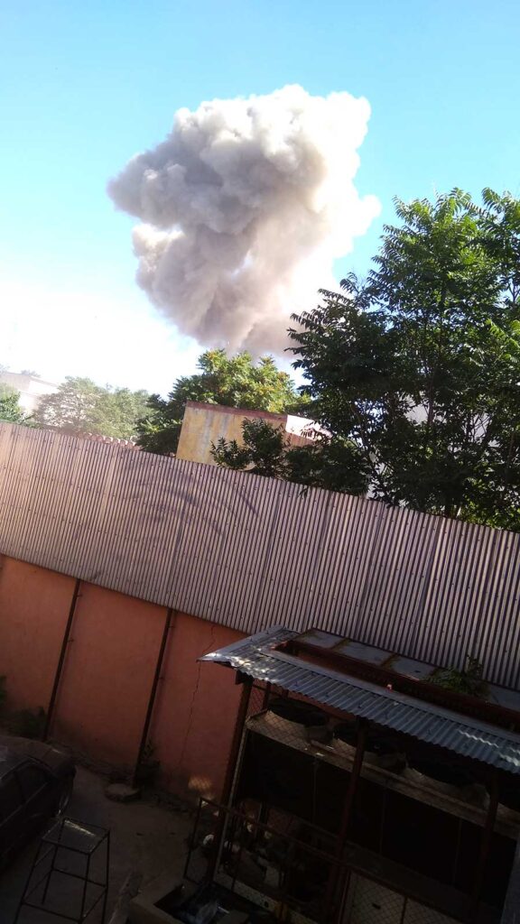 Blast cloud as seen from my Office window